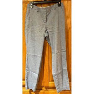 Express Columnist Blue Linen Mid Rise Stretch‎ Relaxed Fit Ankle Pants Size 4R
